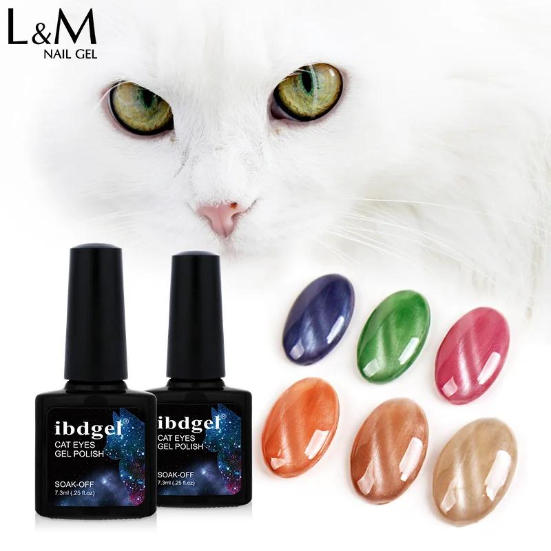 12 шт. ibdgel Jade Cat гель для глаз 3D кошачий глаз эффект Гель-лак для использования с магнитом лак УФ светодиодный гель лак