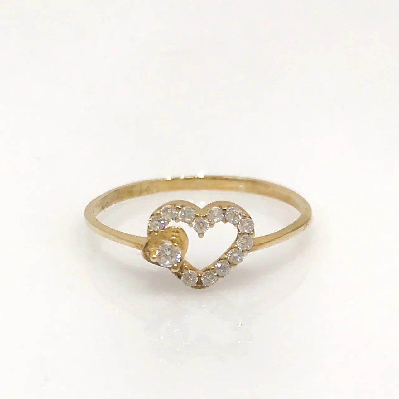 

Heart Engagement Gold Simple Elegant Ring
