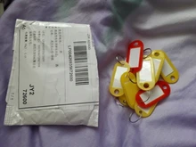 10 unids/bolsa de plástico tarjeta de muestra etiqueta de equipaje Hotel clasificación de número de la tarjeta, llavero