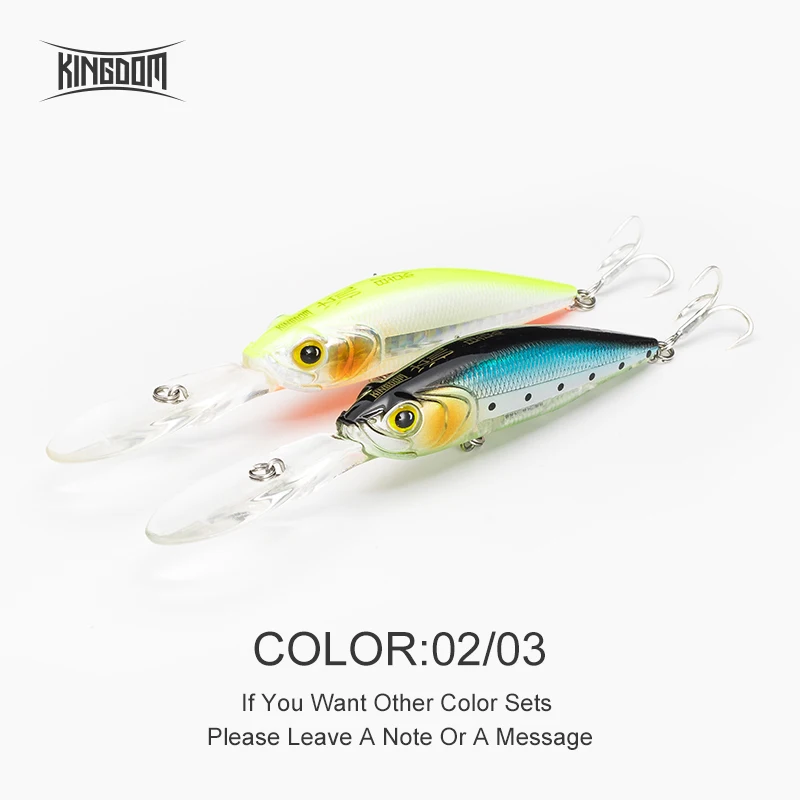 Color 02 03 Kingdom Fishing Приманка подвесной гольян 60 мм 7,2 г 70 мм 10 г крепкие крючки искусственные жесткие Джеркбейт воблеры шесть цветов Модель 5502 - Цвет: Color 02 03