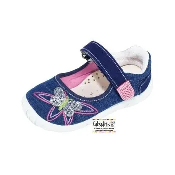 

Mary Janes canvas denim butterfly model with velcro, Lonettes Dobsons.com for girls