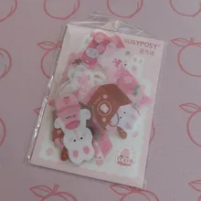 Lote de 40 pegatinas decorativas de oso conejo y Planeta, etiqueta de palo de Scrapbooking, diario, papelería, álbum, fiesta Kawaii, pegatina de perro