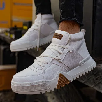 

Chekich CH057 BT White Men Boots, 100 Cotton, 2021 Fashion Stylish, Convenient and Comfortable to Wear, insole, Lace-Up Shoes