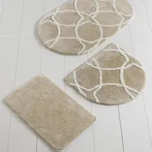 Коврик для ванной | коврик для ванной нескользящие Противоскользящие коврики Bonne 3L овальный камень набор 60X100 Cm-50X60 Cm-40X60 см