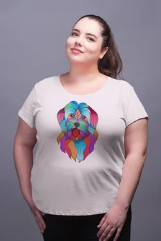 

Angemiel Wear Colorful Sweet Yorkie White Women Cotton Large Size T-Shirt