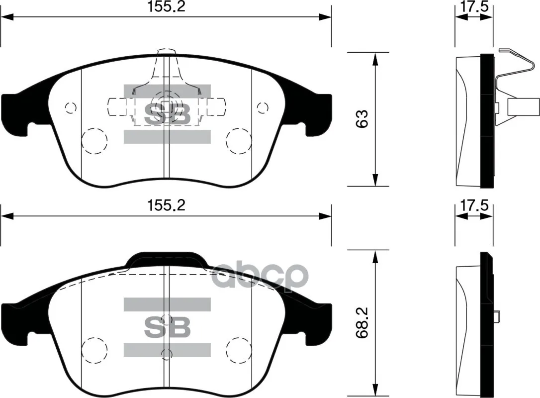 Колодки Тормозные Renault Latitude 11-/Megane 08-/Scenic 09- Передние Sangsin Brake Sp1516 Sangsin brake арт. SP1516