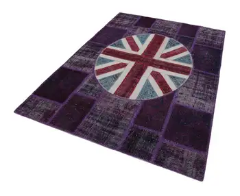 

172x246 Cm Uk Handmade Flag Patchwork Rug-6x8 Ft