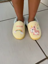 Zapatillas de unicornio para niños pequeños, zapatos de Interior para bebé, chanclas de algodón, pantuflas cálidas para casa de invierno