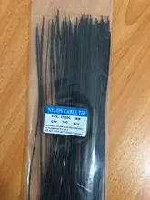 Brida de plástico autoblocante, cable de nailon, anillo de fijación, cremallera color negro, 5x300, 3x200 y 5x200, 100 unidades