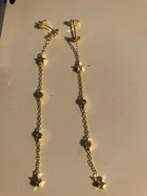 BOAKO-Pendientes de cadena con borlas para mujer, aretes colgantes de estrella, Pendientes para Piercing de plata 925 Kolczyki #9,2