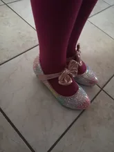 Zapatos de cuero para niñas, calzado de princesa, punta redonda, suela suave, tacón alto, de cristal, individual