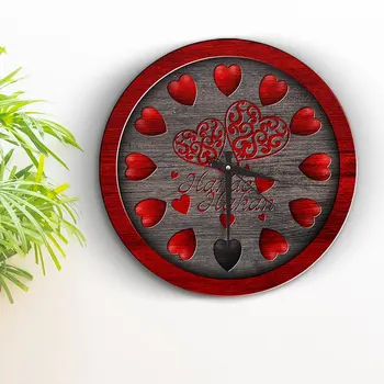 

Personalized Valentine 'S Day Themed Wooden Wall Clock-4