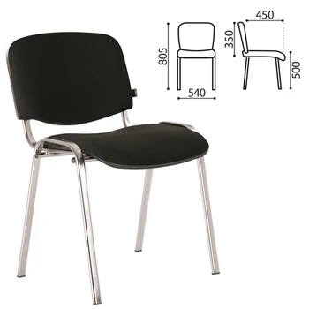

Staff and visitor chair brabix ISO cf-001, Chrome. Frame, black fabric (C-11), 531419