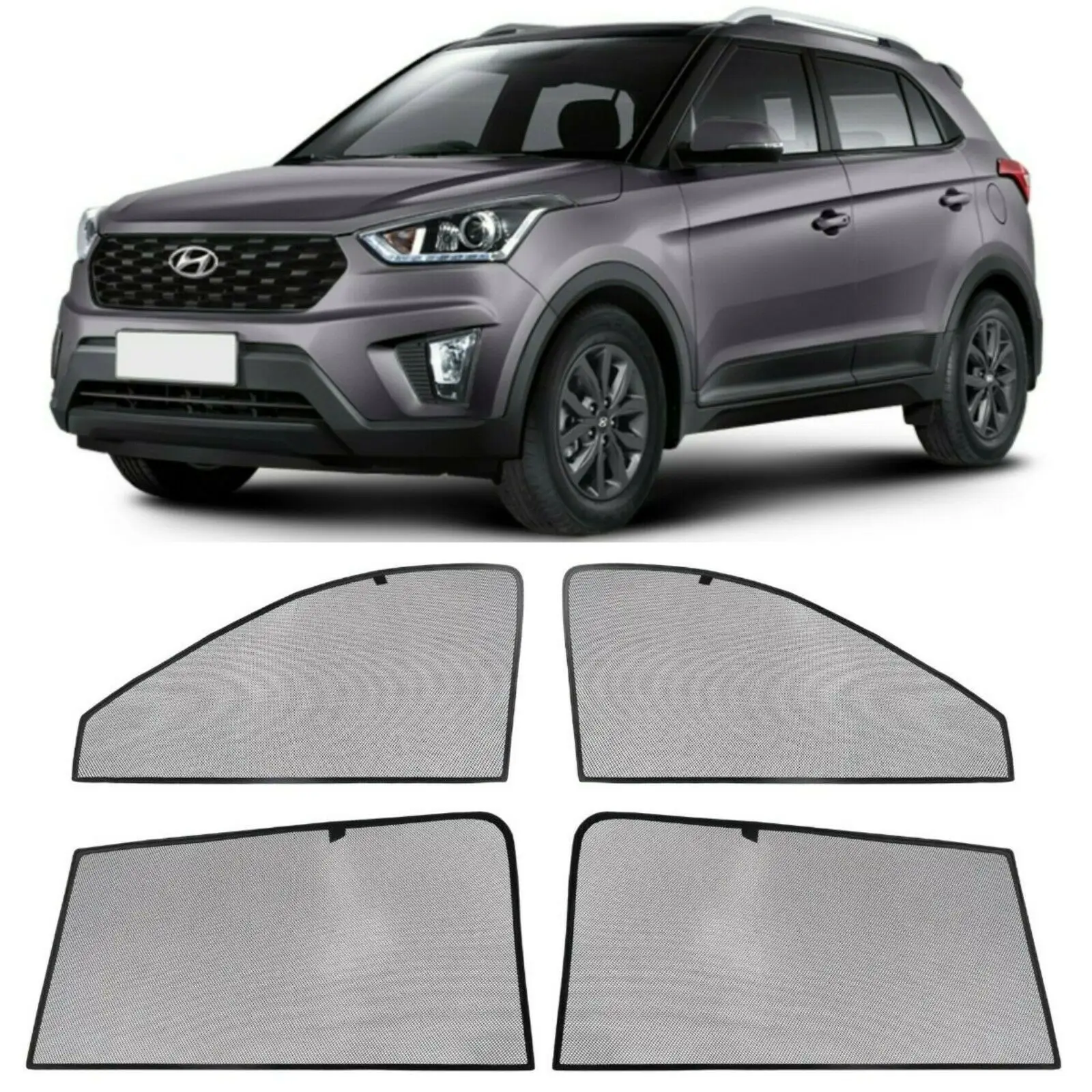 Каркасные магнитные шторки Cobra Tuning на окна автомобиля Hyundai Creta 1 l 5 door 2016-2020