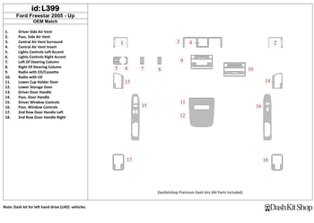 

Interior trim for Ford Freestar 2005-UP. Set L399.