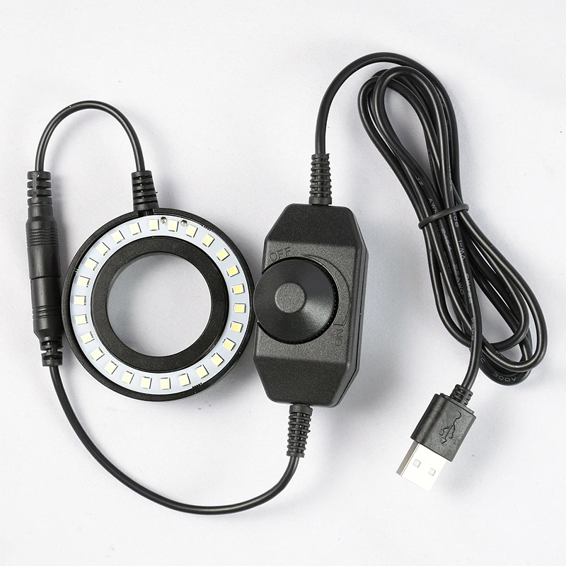 

USB 5V LED Ring Integrated Dimmer Light Illuminator Adjustable Lamp Source for Monocular Binocular Trinocular Stereo Microscope