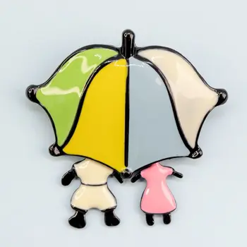 

Badge metal color umbrella with men (53844)