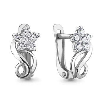 

Aquamarine baby earrings with cubic zirconia, 925 sterling silver