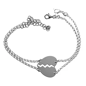 

Two bracelets 925 Sterling silver m rolo 17cm. Heart party clasp women