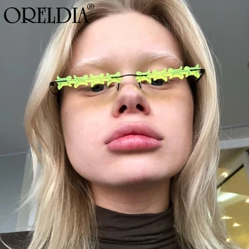

Retro Punk Rimless Sunglasses Ladies Luxury Brand Designer Sunglasses Irregular Stripe Glasses Fashion Oculos Feminino2020 Hot