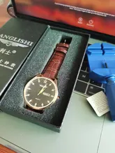 LANGLISHI-relojes deportivos de acero inoxidable para hombre, reloj de pulsera de cuero, de negocios, de cuarzo, 2020