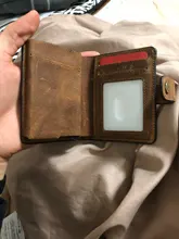 Tarjetero de aluminio con bloqueo Rfid para hombre, billetera de cuero Crazy Horse, porta tarjeta de crédito grande, monedero