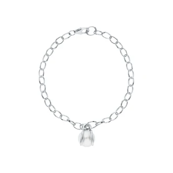 

Silver Bracelet with pearls imitation sunlight sample 925