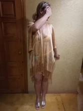 Borla bikini dorado cubierta de playa Sexy túnicas de vestir para las mujeres ropa de verano de 2020 ver a través de traje de baño cover-ups vestido nuevo
