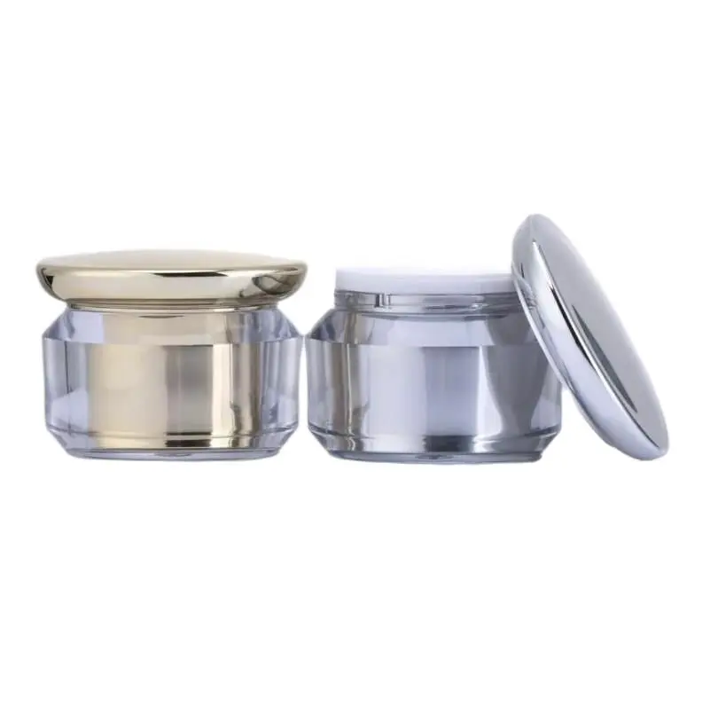 10 г Блестящая Серебристая/Золотистая пластиковая Акриловая банка для крема