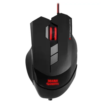 

Mars Gaming MM3 - Raton Gaming PC, 16400DPI, laser, 6 LED light, 10 buttons, 5 profiles, Mouse, Gamer, Gaming Mouse black/red