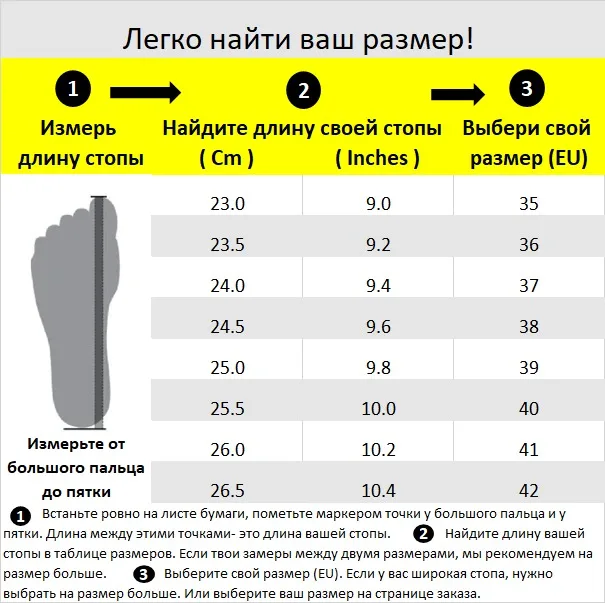 C - Shoe Size Chart 37x24 Cm RUSSIAN