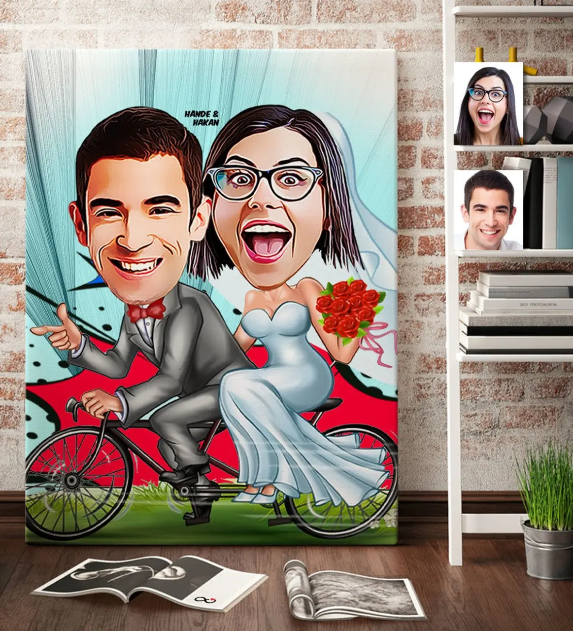 Персонализированный стол для невесты жениха из мультфильма (70x100 см.) 3 | Дом и сад