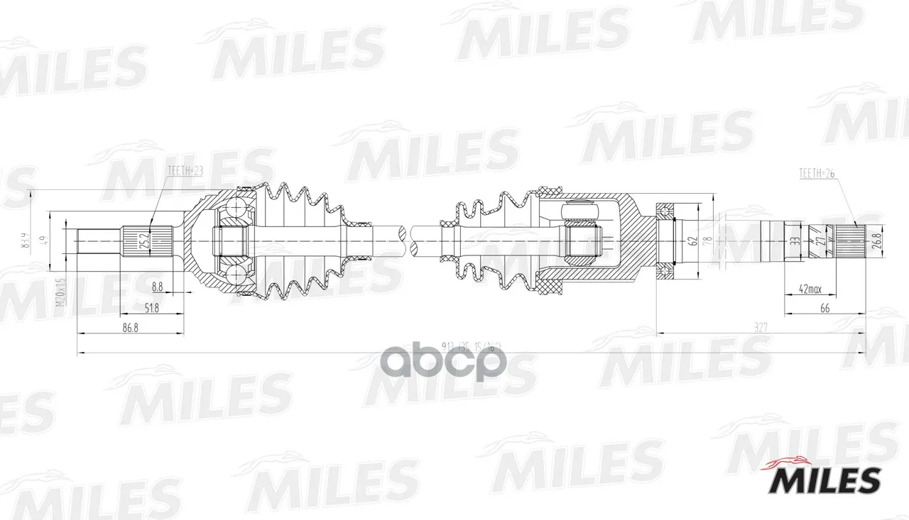 Привод В Сборе Renault Megane Ii 1.6 02-09 Прав. Miles Gc02117 Miles арт. GC02117