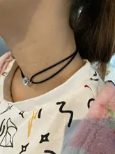 Collar con esposas y cordones de 100% Plata de Ley 925 para hombre y mujer, colgante de lunares con cuerda ajustable, Bisutería