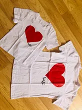 Camiseta de algodón suave con estampado de corazón para madre e hija, ropa para madre e hija, muñecos de calabaza