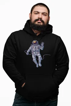 

Angemiel Wear Giving the Nod Astronot Black Male Hooded Sweatshirt