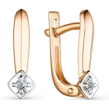 

Alcor earrings with 2 diamonds in red gold