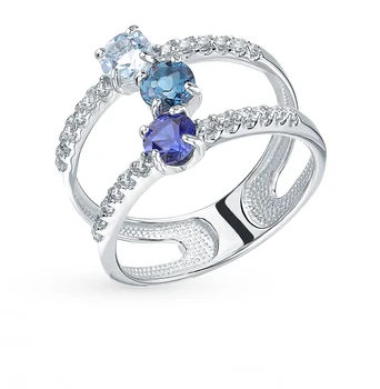 

Silver ring with Topaz sunlight sample 925