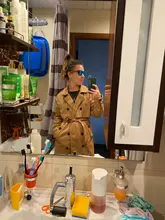 Vee Top-abrigo informal de color sólido para mujer, prendas de vestir con doble botonadura, fajas, oficina, elegante, diseño elegante, gabardina larga 902229