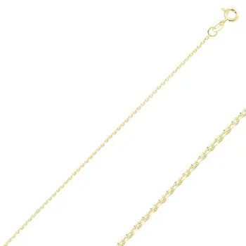 

Angemiel 925 Silver 30 Micron Tıraşlı Forse Gold Plated Chain-45cm