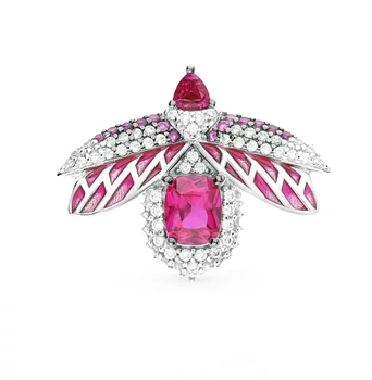 

Silver brooch with corundum and cubic zirconia sunlight sample 925