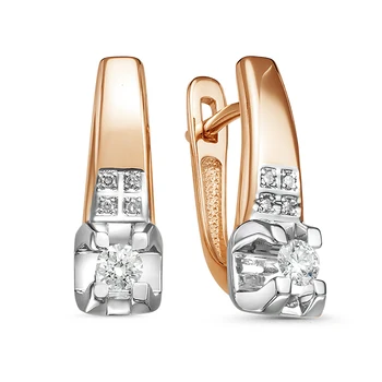 

Gold 585 sterling silver earrings with stones: Diamond