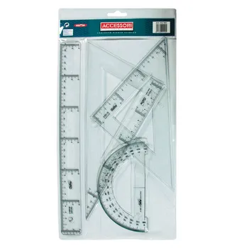 

Transparent school drawing set