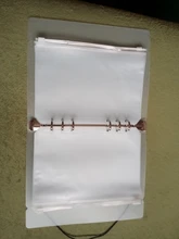 Archivador de fotos A5 A6, productos de almacenamiento, pegatinas de inserción, carpeta de folletos en espiral, 8 Uds., hojas internas, bolsa con cremallera