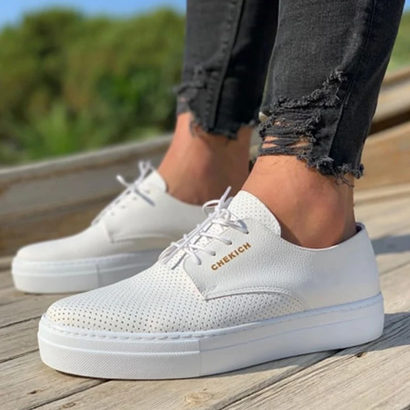 

Chekich Women's & Men's Casual Shoes White Comfortable Flexible Fashion Artificial Leather Unisex Summer 2021 Wedding Office Classic Sneakers Orthopedic Walking Sport Lightweight Running Breathable Solid CH061 Women V6