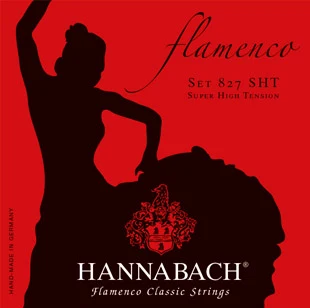 

827sht red flamenco string kit for classical guitar yellow nylon/silver plated hannabach