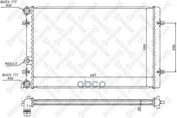 10-25006-Sx_радиатор Системы Охлаждения! Audi A3, Vw Bora/Golf Iv 1.4-2.0 97 Stellox 1025006sx Stellox арт. 1025006SX