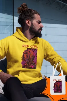 

Angemiel Wear Red Girl Yellow Men 'S Hooded Sweatshirt Bags Kombin