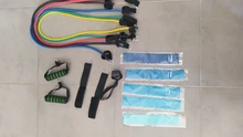 Banda con tubos de resistencia para Fitness, cuerda de tracción elástica para gimnasio y Yoga, expansor de entrenamiento, anclaje de puerta con asa y correa para el tobillo, 11 unidades