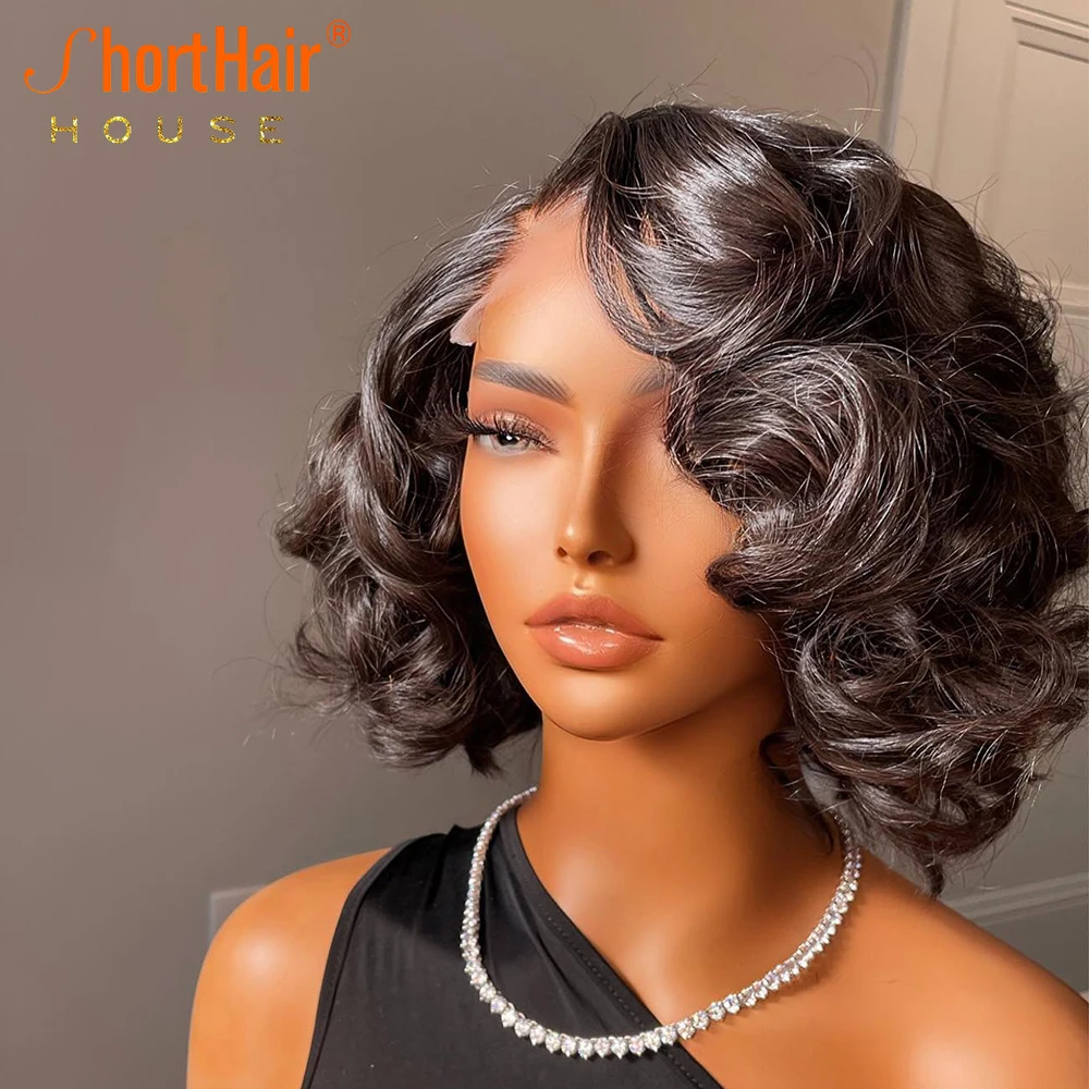 Highlight Wig Human Hair Wigs 13x4 Lace Front Short Bob Wig For Black Women Brazilian Remy Pre Plucked Blonde Brown Colored Wigs
